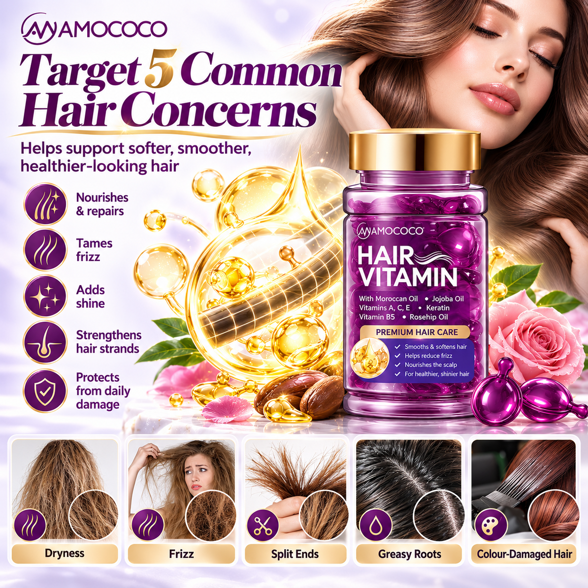 Hair Vitamin Shine & Frizz Control Capsules