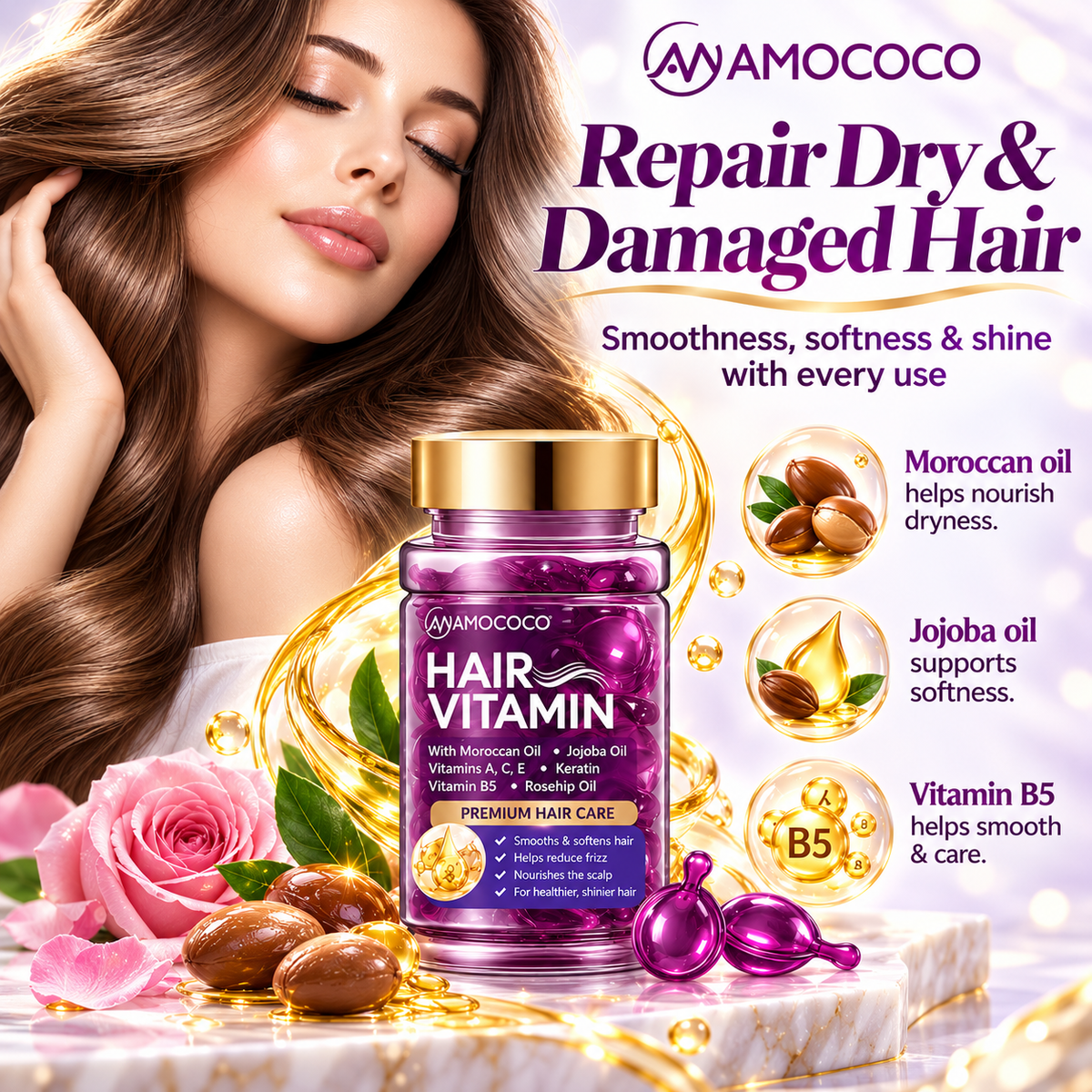 Hair Vitamin Shine & Frizz Control Capsules