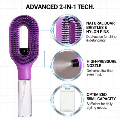 MistGlow 2 in 1 Hair Brush ✨
