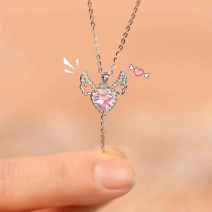 Flutter heart wings necklace