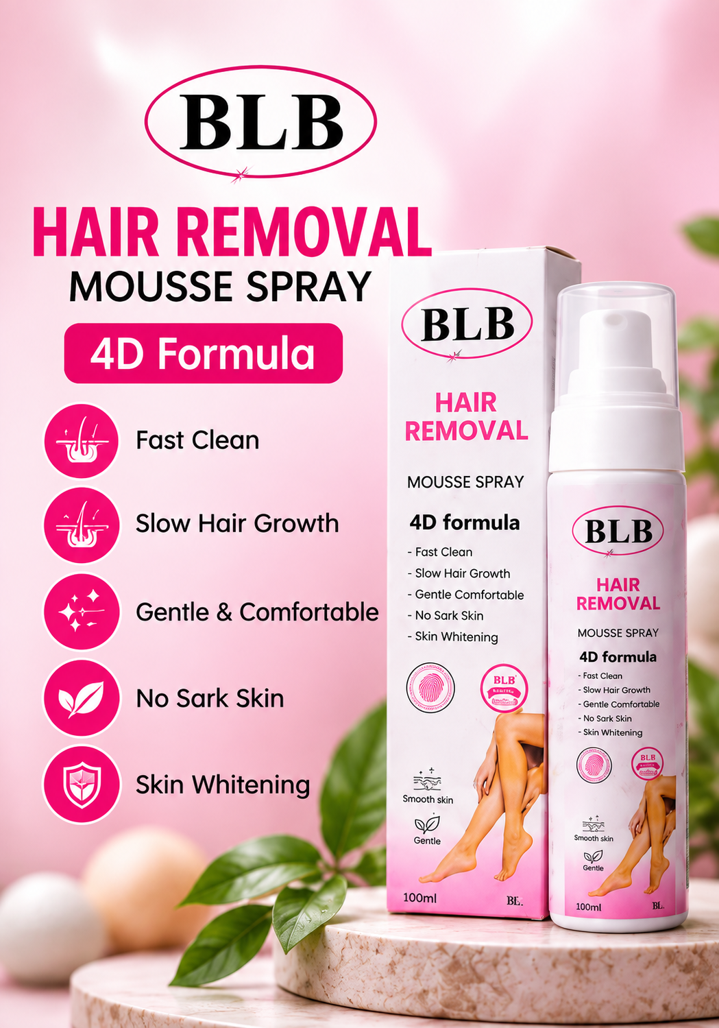 BLB 4D Hair Removal Mousse Spray