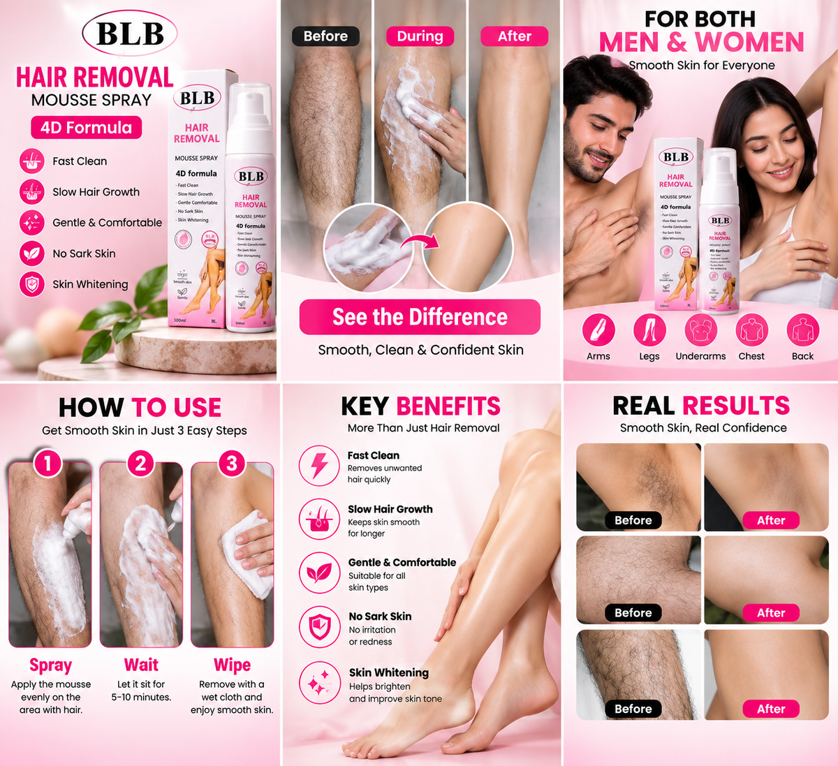 BLB 4D Hair Removal Mousse Spray