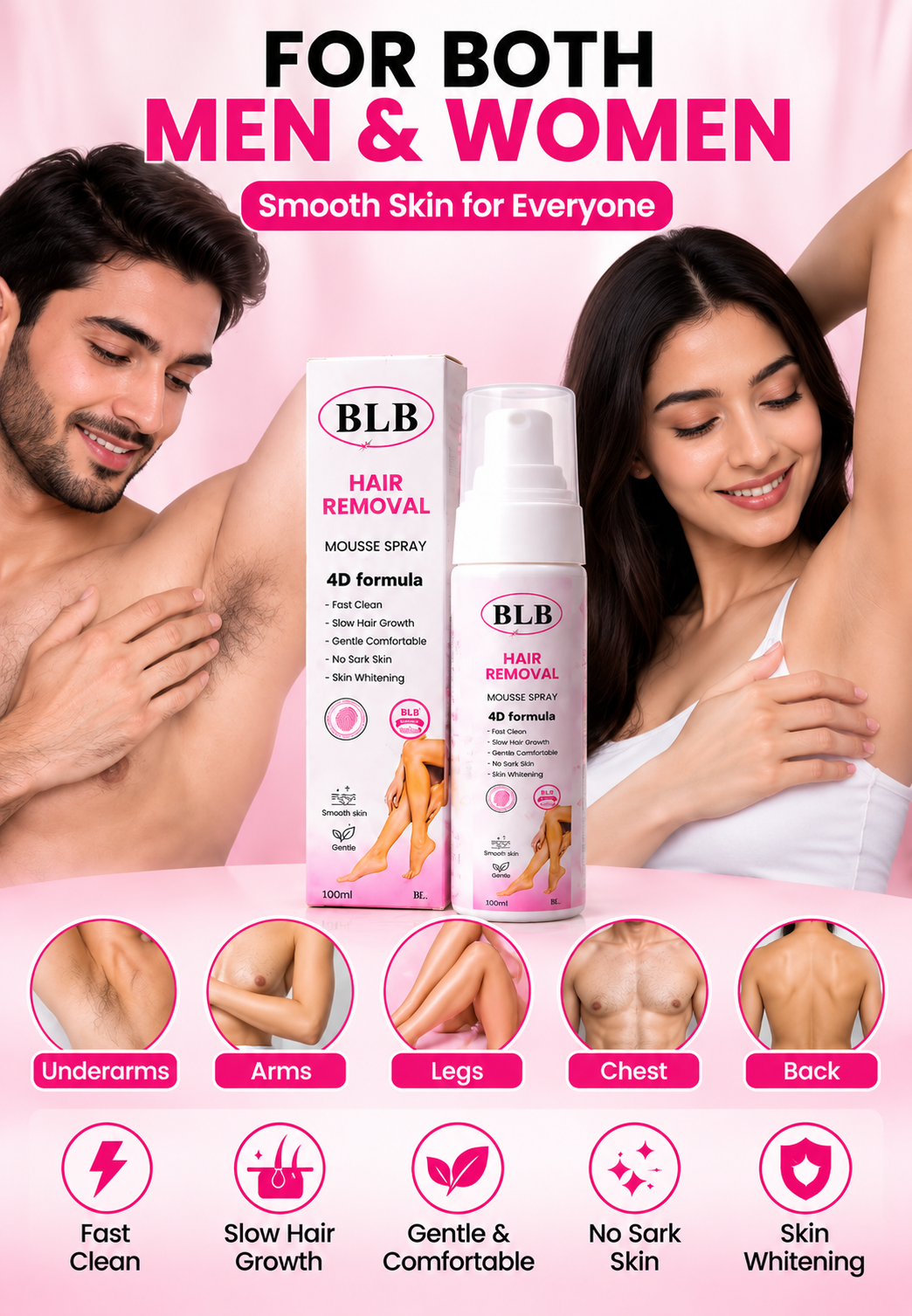 BLB 4D Hair Removal Mousse Spray