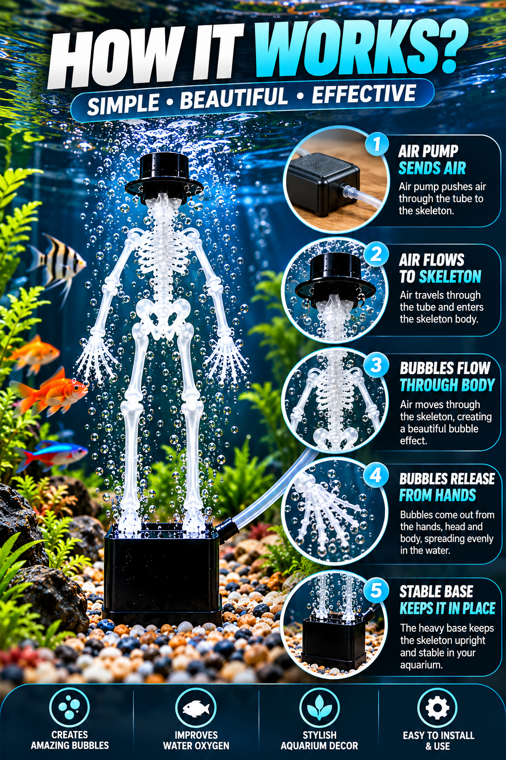 Skeleton under water dancer skeleton