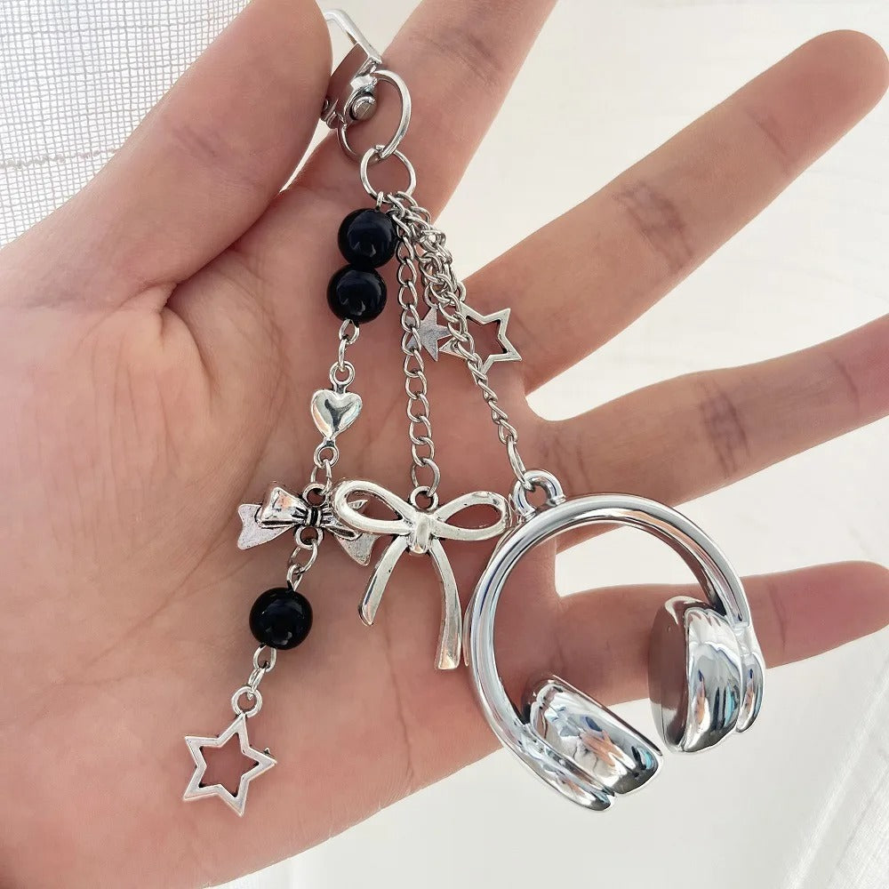 Punk Stars Earphone Keychain