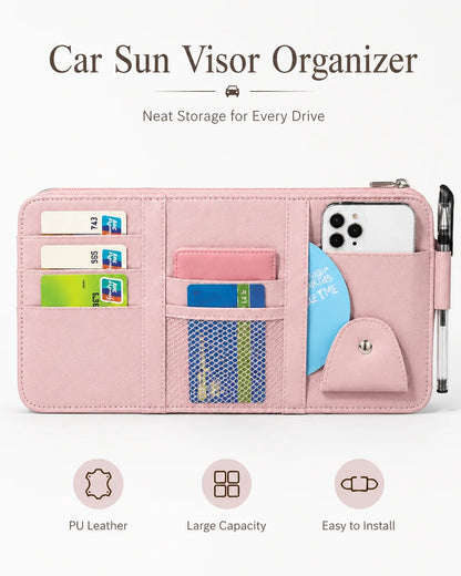 Multi-Pocket Car Visor Organizer