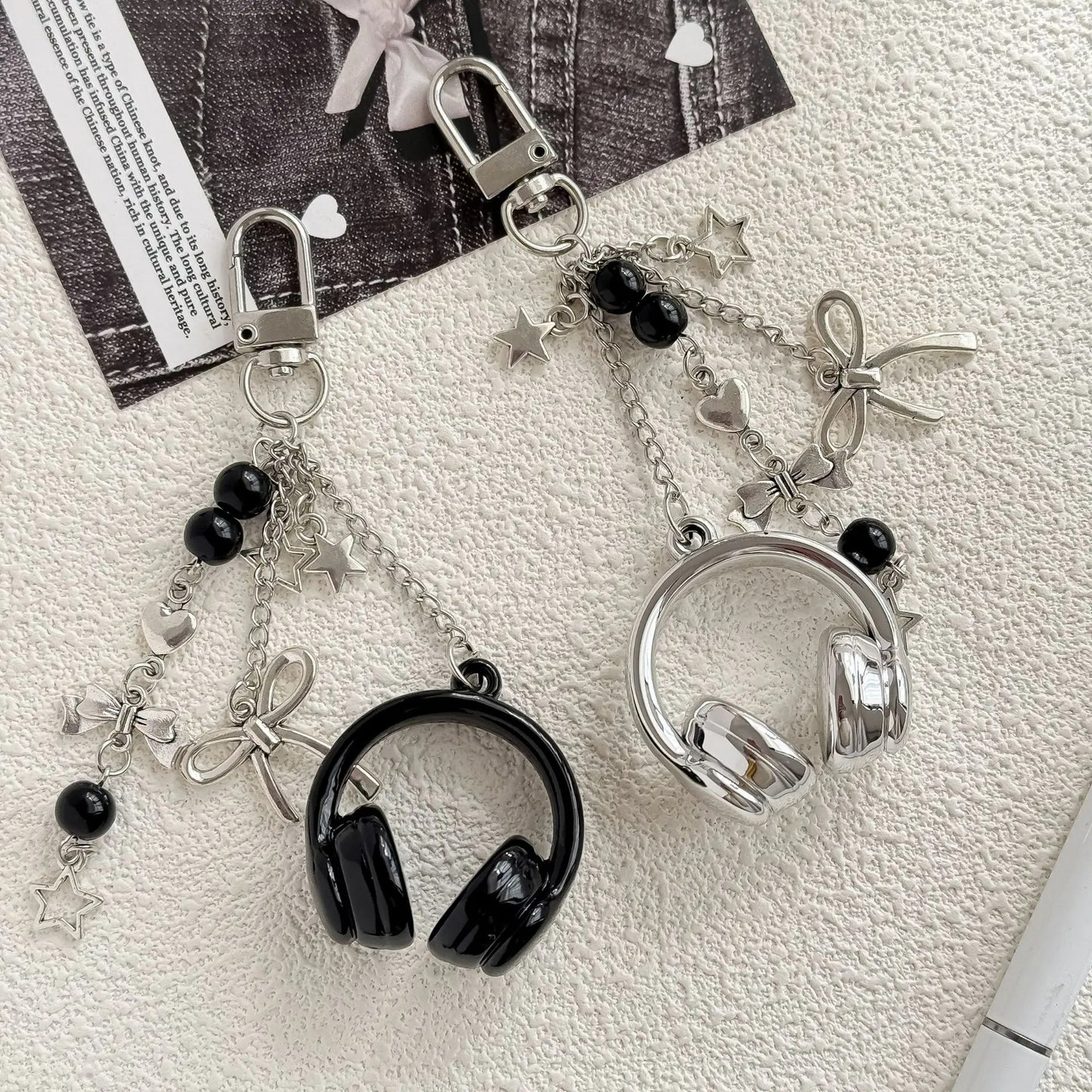 Punk Stars Earphone Keychain