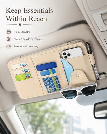 Multi-Pocket Car Visor Organizer