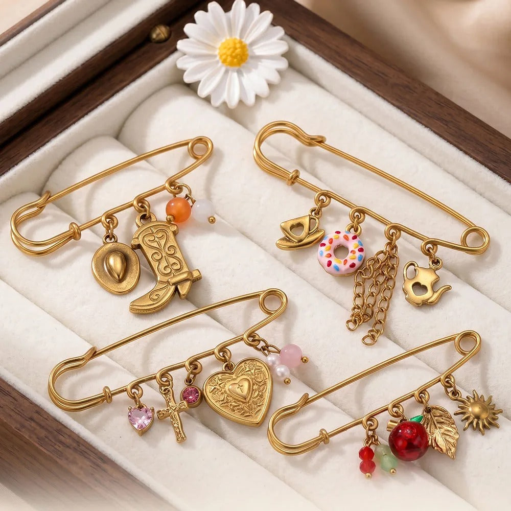 Charmed safety pins