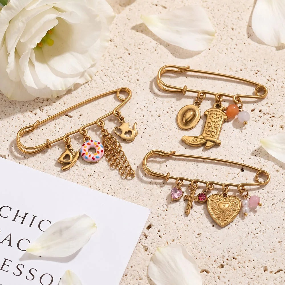 Charmed safety pins