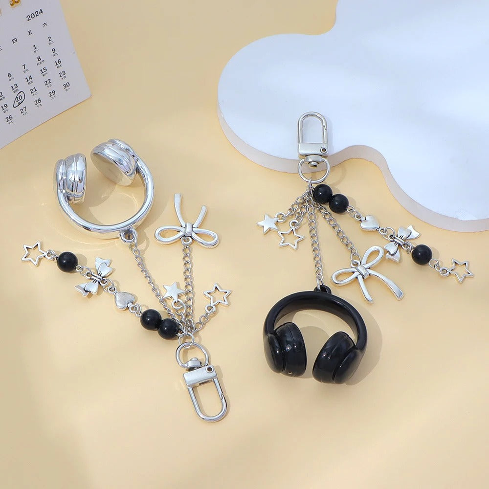 Punk Stars Earphone Keychain