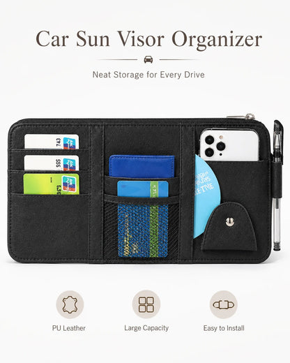 Multi-Pocket Car Visor Organizer