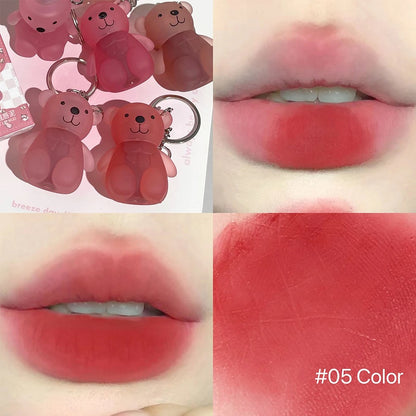 Mini teddy bear lipgloss keychain